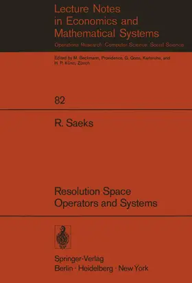 Saeks |  Resolution Space, Operators and Systems | Buch |  Sack Fachmedien