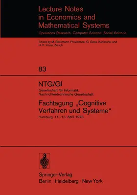 Einsele / Nagel / Giloi |  NTG/GI Gesellschaft für Informatik Nachrichtentechnische Gesellschaft. Fachtagung "Cognitive Verfahren und Systeme" | Buch |  Sack Fachmedien