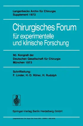  Chirurgisches Forum für experimentelle und klinische Forschung | Buch |  Sack Fachmedien
