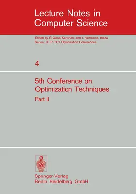 Conti / Ruberti |  Fifth Conference on Optimization Techniques. Rome 1973 | Buch |  Sack Fachmedien
