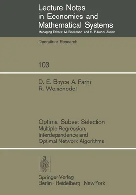 Boyce / Farhi / Weischedel |  Optimal Subset Selection | Buch |  Sack Fachmedien