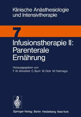  Infusionstherapie II Parenterale Ernährung | Buch |  Sack Fachmedien