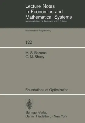 Shetty / Bazaraa |  Foundations of Optimization | Buch |  Sack Fachmedien
