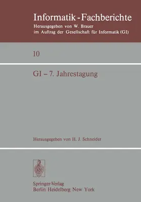 Schneider |  GI - 7. Jahrestagung | Buch |  Sack Fachmedien