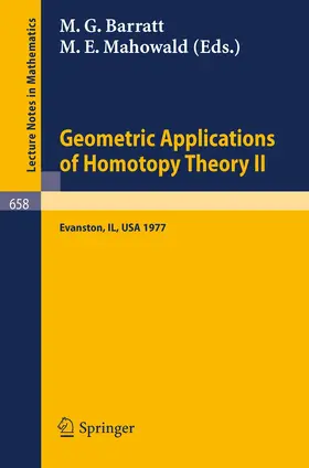 Barratt / Mahowald |  Geometric Applications of Homotopy Theory II | Buch |  Sack Fachmedien