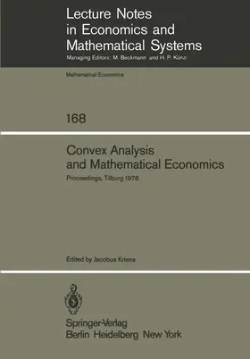 Kriens |  Convex Analysis and Mathematical Economics | Buch |  Sack Fachmedien