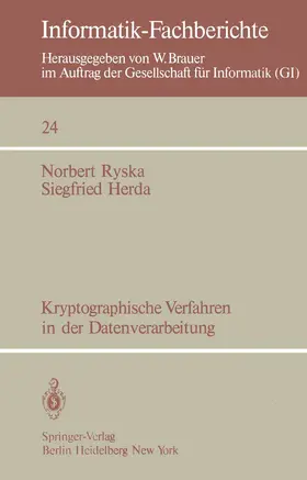 Herda / Ryska |  Kryptographische Verfahren in der Datenverarbeitung | Buch |  Sack Fachmedien