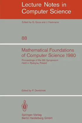 Dembinski |  Mathematical Foundations of Computer Science 1980 | Buch |  Sack Fachmedien