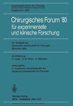 Junghanns |  Chirurgisches Forum'80 | Buch |  Sack Fachmedien