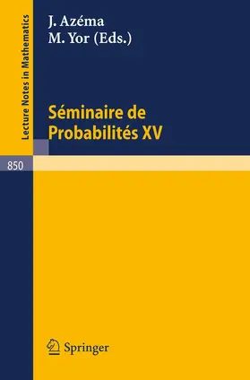 Azema / Yor | Séminaire de Probabilités XV. 1979/80 | Buch | 978-3-540-10689-0 | sack.de
