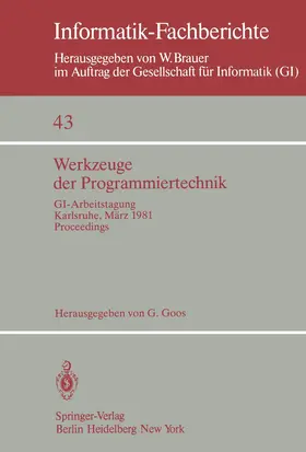 Goos |  Werkzeuge der Programmiertechnik | Buch |  Sack Fachmedien