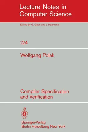 Polak |  Compiler Specification and Verification | Buch |  Sack Fachmedien
