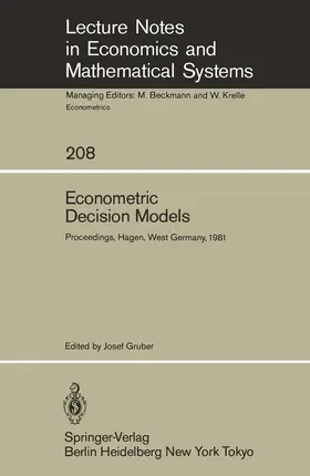 Gruber | Econometric Decision Models | Buch | 978-3-540-11554-0 | sack.de