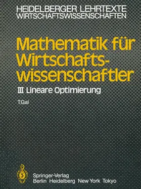Gal |  Mathematik für Wirtschaftswissenschaftler | Buch |  Sack Fachmedien