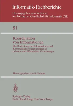 Kuhlen |  Koordination von Informationen | Buch |  Sack Fachmedien