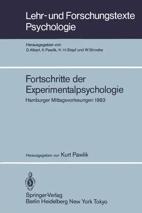 Pawlik |  Fortschritte der Experimentalpsychologie | Buch |  Sack Fachmedien
