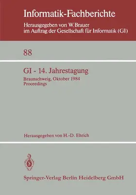 Ehrich |  GI - 14. Jahrestagung | Buch |  Sack Fachmedien