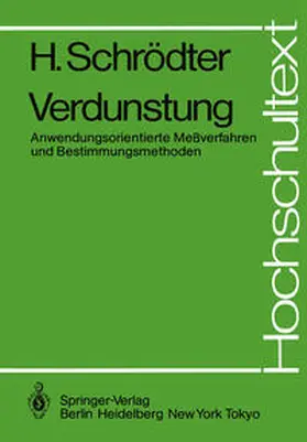 Schrödter |  Verdunstung | Buch |  Sack Fachmedien