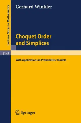 Winkler |  Choquet Order and Simplices | Buch |  Sack Fachmedien