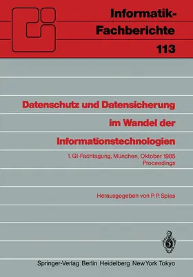 Spies |  Datenschutz und Datensicherung im Wandel der Informationstechnologien | Buch |  Sack Fachmedien