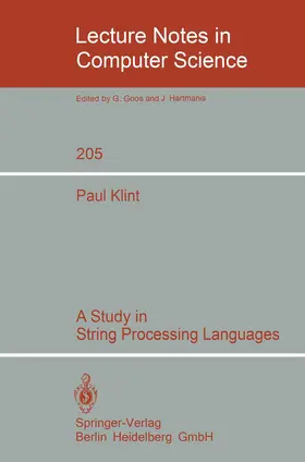 Klint |  A Study in String Processing Languages | Buch |  Sack Fachmedien