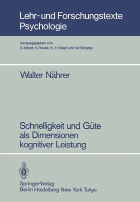 Nährer |  Schnelligkeit und Güte als Dimensionen kognitiver Leistung | Buch |  Sack Fachmedien