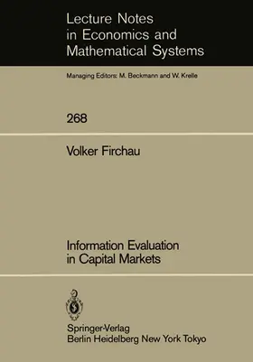 Firchau |  Information Evaluation in Capital Markets | Buch |  Sack Fachmedien