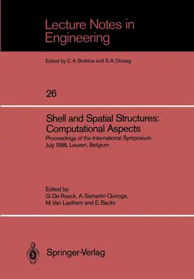 De Roeck / Samartin Quiroga / Van Laethem |  Shell and Spatial Structures: Computational Aspects | Buch |  Sack Fachmedien