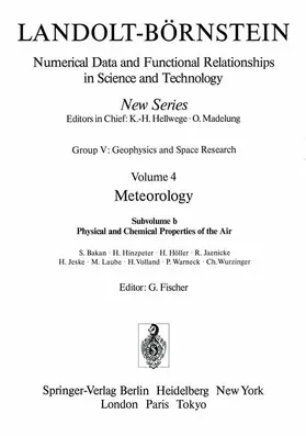 Bakan / Hinzpeter / Höller |  Physical and Chemical Properties of the Air / Physikalische und chemische Eigenschaften der Luft | Buch |  Sack Fachmedien