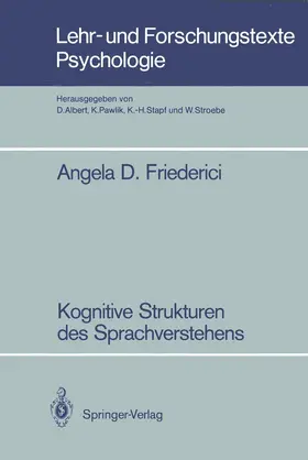 Friederici |  Kognitive Strukturen des Sprachverstehens | Buch |  Sack Fachmedien