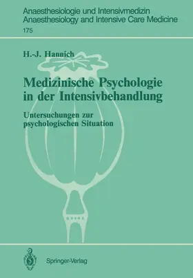 Hannich |  Medizinische Psychologie in der Intensivbehandlung | Buch |  Sack Fachmedien