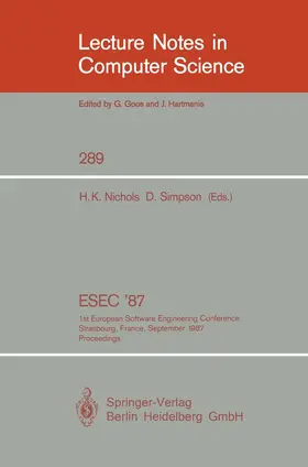 Nichols / Simpson |  ESEC '87 | Buch |  Sack Fachmedien