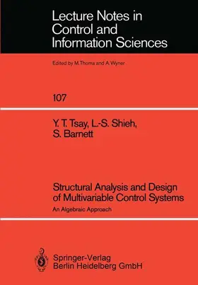 Tsay / Barnett / Shieh |  Structural Analysis and Design of Multivariable Control Systems | Buch |  Sack Fachmedien