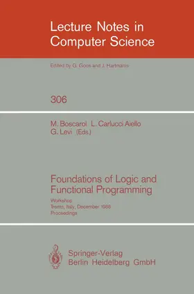 Boscarol / Carlucci Aiello / Levi |  Foundations of Logic and Functional Programming | Buch |  Sack Fachmedien