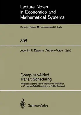 Daduna / Wren |  Computer-Aided Transit Scheduling | Buch |  Sack Fachmedien