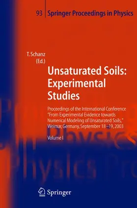 Schanz |  Unsaturated Soils: Experimental Studies | Buch |  Sack Fachmedien