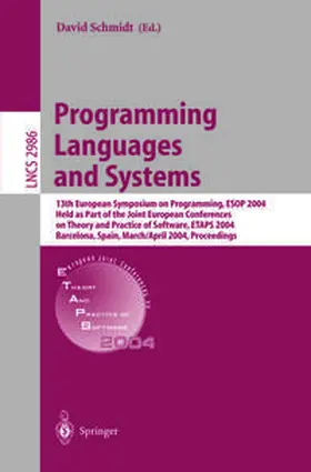 Schmidt | Programming Languages and Systems | E-Book | sack.de