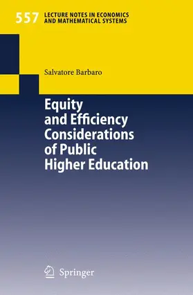 Barbaro |  Equity and Efficiency Considerations of Public Higher Education | Buch |  Sack Fachmedien