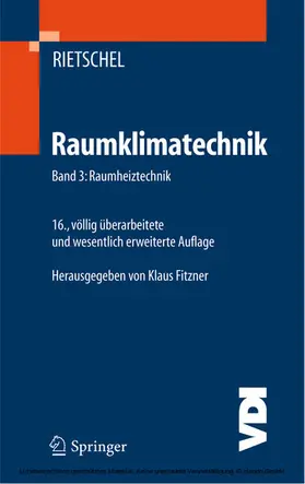Rietschel / Fitzner |  Raumklimatechnik | eBook | Sack Fachmedien