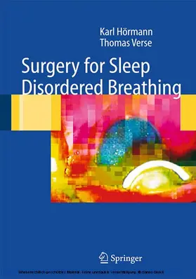 Hörmann / Verse |  Surgery for Sleep-Disordered Breathing | eBook | Sack Fachmedien