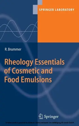 Brummer |  Rheology Essentials of Cosmetic and Food Emulsions | eBook | Sack Fachmedien