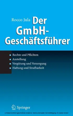 Jula |  Der GmbH-Geschäftsführer | eBook | Sack Fachmedien