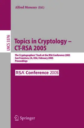 Menezes | Topics in Cryptology -- CT-RSA 2005 | E-Book | sack.de