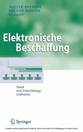 Brenner / Wenger |  Elektronische Beschaffung | eBook | Sack Fachmedien