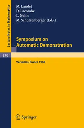 Laudet / Lacombe / Nolin |  Symposium on Automatic Demonstration | eBook | Sack Fachmedien