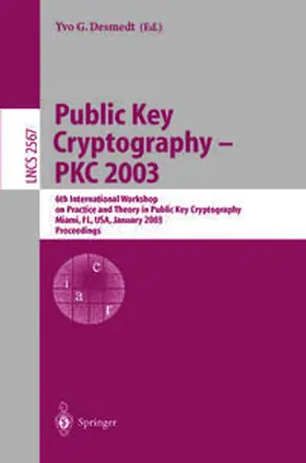 Desmedt |  Public Key Cryptography - PKC 2003 | eBook | Sack Fachmedien