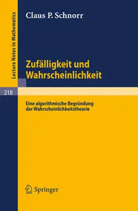 Schnorr |  Zufälligkeit und Wahrscheinlichkeit | eBook | Sack Fachmedien