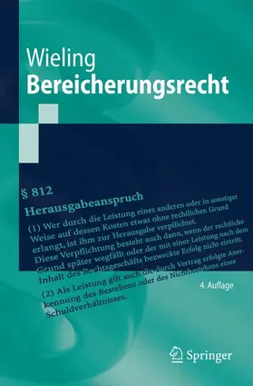 Wieling | Bereicherungsrecht | Buch | 978-3-540-36927-1 | sack.de
