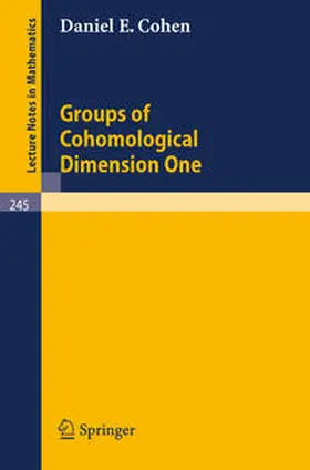 Cohen |  Groups of Cohomological Dimension One | eBook | Sack Fachmedien
