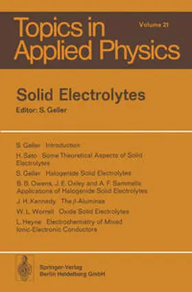 Geller |  Solid Electrolytes | eBook | Sack Fachmedien
